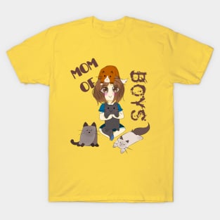 Mom Of Boys , cute mom of cats t-shirt T-Shirt